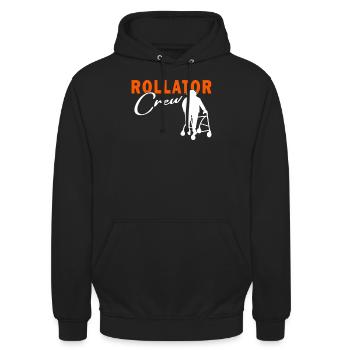 Rollator Crew - Infirmière gériatrique - Infirmière - Sweat-shirt à capuche unisexe - noir - Devant - Alina (178cm) & Michal (187cm)