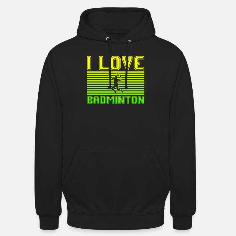 J’adore le badminton - Sweat-shirt à capuche unisexe - noir