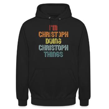 CHRISTOPH - Unisex Hoodie - Schwarz - Vorne - Alina (178cm) & Michal (187cm)