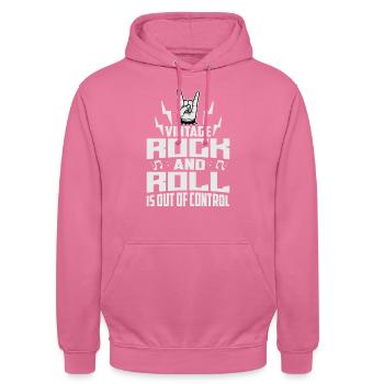 Vintage Rock And Roll Is Out Of Control - Concerts - Unisex Hoodie - pink - Front - Alina (178cm) & Michal (187cm)