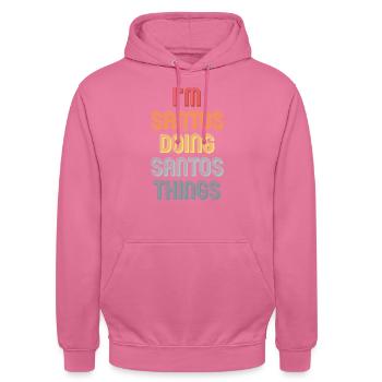 SANTOS - Sweat-shirt à capuche unisexe - rose - Devant - Alina (178cm) & Michal (187cm)