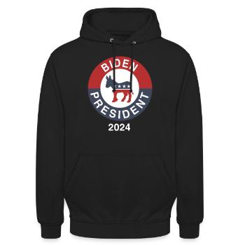 Biden pour la présidence 2024 - Sweat-shirt à capuche unisexe - noir - Devant - Alina (178cm) & Michal (187cm)
