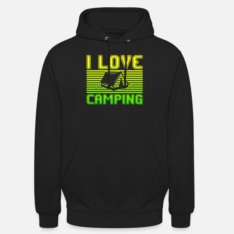 J’adore le camping - Sweat-shirt à capuche unisexe - noir