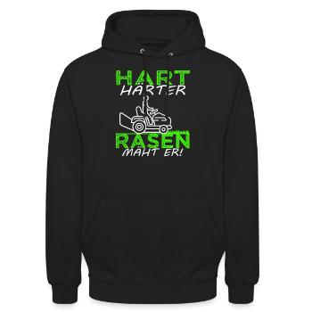 Rasen mähen - Rasenpflege - Gärtner - Platzwart - Unisex Hoodie - Schwarz - Vorne - Alina (178cm) & Michal (187cm)