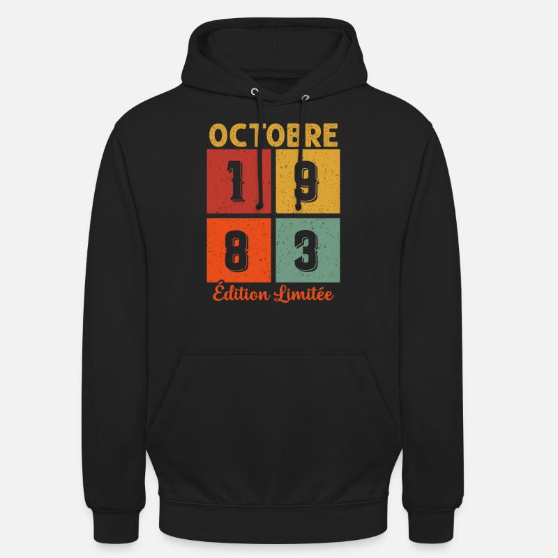 Octobre 1983 Édition limitée - Sweat-shirt à capuche unisexe - noir