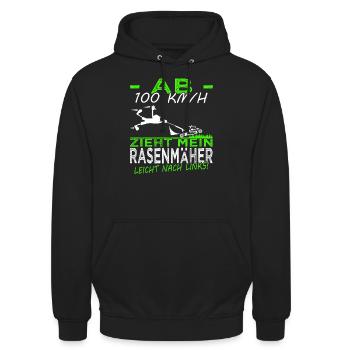 Rasen mähen - Rasenpflege- Gärtner - Platzwart - Unisex Hoodie - Schwarz - Vorne - Alina (178cm) & Michal (187cm)
