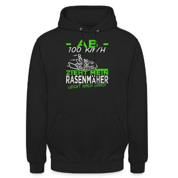 Rasen mähen - Rasenpflege- Gärtner - Platzwart - Unisex Hoodie - Schwarz - Vorne - Alina (178cm) & Michal (187cm)