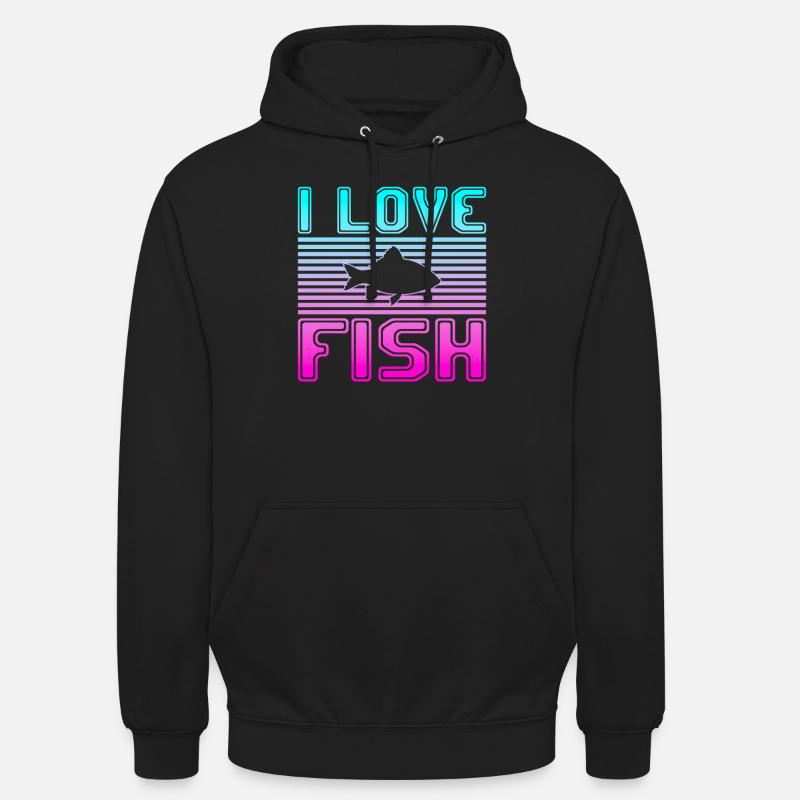 J’adore le poisson - Sweat-shirt à capuche unisexe - noir