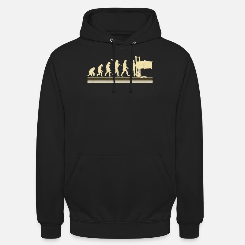 Évolution des ouvriers d’usine - Sweat-shirt à capuche unisexe - noir