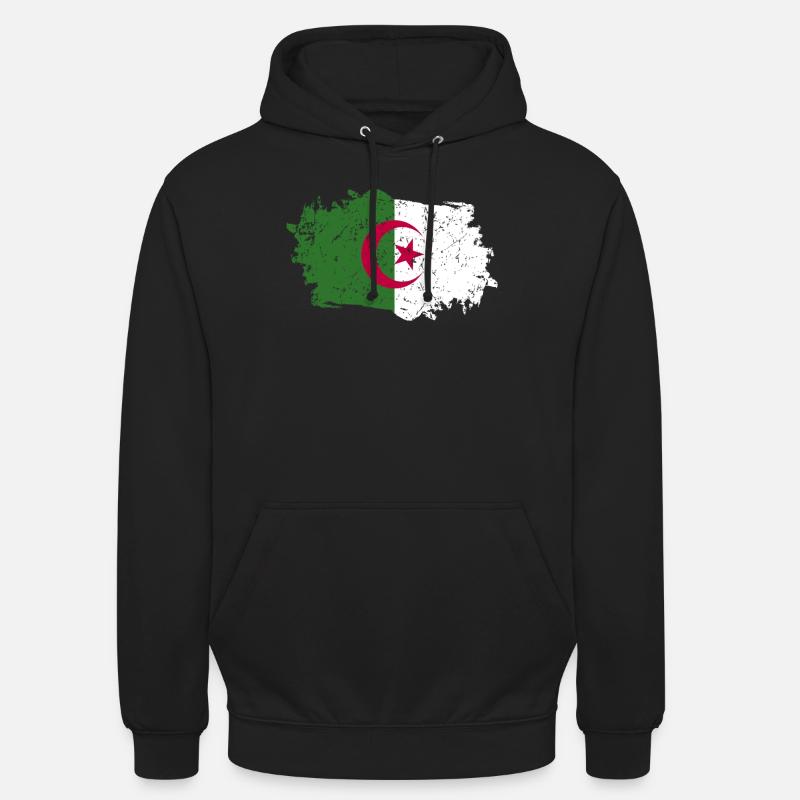 Drapeau algérien Grunge Drapeau algérien - Sweat-shirt à capuche unisexe - noir