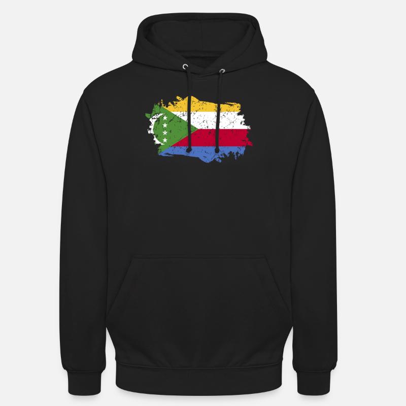 Drapeau des Comores Grunge Drapeau des Comores - Sweat-shirt à capuche unisexe - noir