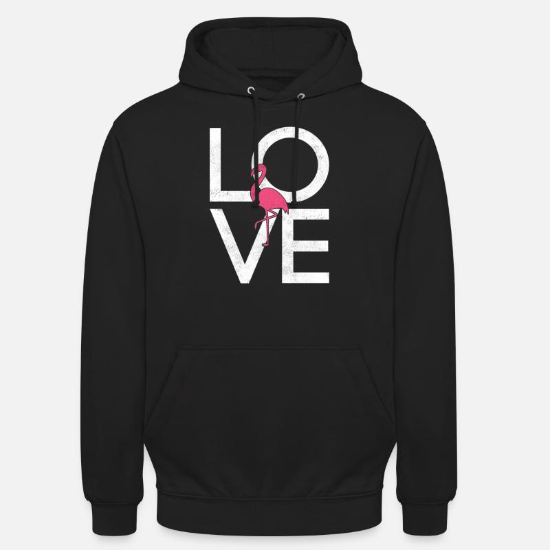 Flamant - Sweat-shirt à capuche unisexe - noir