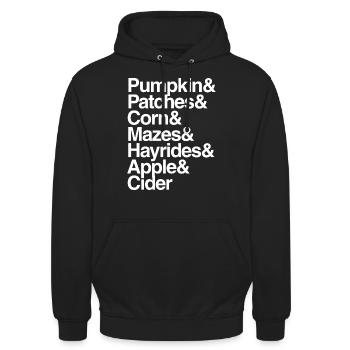 Pumpkin Patches Corn Mazes Hayrides and Apple - Unisex Hoodie - black - Front - Alina (178cm) & Michal (187cm)