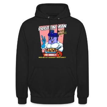 Protein-Man - Unisex Hoodie - Schwarz - Vorne - Alina (178cm) & Michal (187cm)