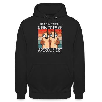 Bin total unteraperolisiert Faultiere - Cocktail - Unisex Hoodie - Schwarz - Vorne - Alina (178cm) & Michal (187cm)
