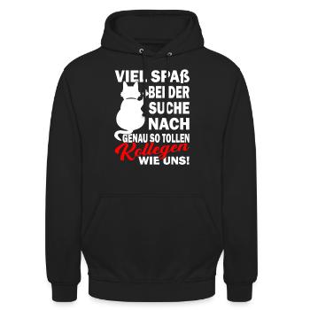 Wir werden dich vermissen - Kollegen - Jobwechsel - Unisex Hoodie - Schwarz - Vorne - Alina (178cm) & Michal (187cm)
