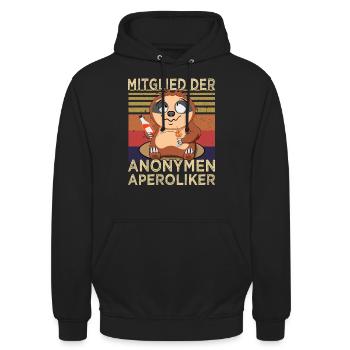 Mitglied der Anonymen Aperoliker - Cocktail - Unisex Hoodie - Schwarz - Vorne - Alina (178cm) & Michal (187cm)