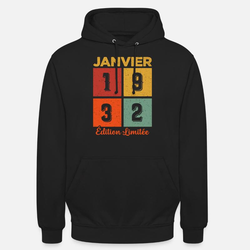 Janvier 1932 Édition limitée - Sweat-shirt à capuche unisexe - noir