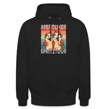 Aperoliker on Spritztour Faultiere - Cocktail - Unisex Hoodie - Schwarz - Vorne - Alina (178cm) & Michal (187cm)