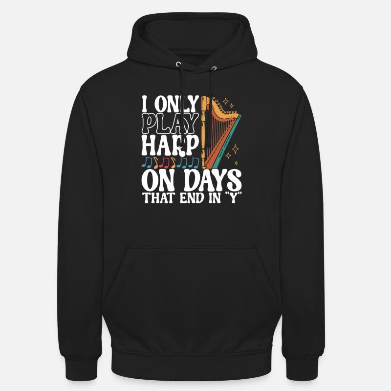Joueur de harpe - Sweat-shirt à capuche unisexe - noir