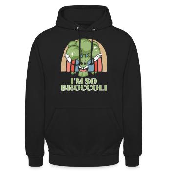 Broccoli Brokkoli Gemüse Vegan - Unisex Hoodie - Schwarz - Vorne - Alina (178cm) & Michal (187cm)