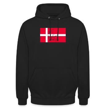 Drapeau du Danemark - Sweat-shirt à capuche unisexe - noir - Devant - Alina (178cm) & Michal (187cm)