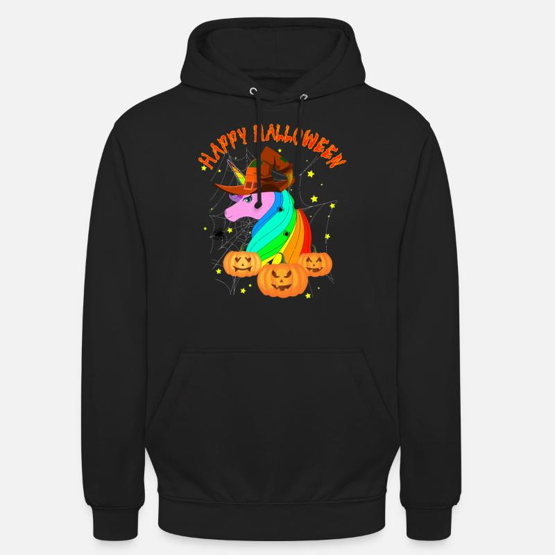 HALLOWEEN EINHORN HEXE - Unisex Hoodie - Schwarz