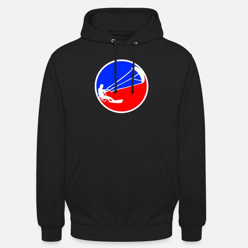 logo de kite surf - Sweat-shirt à capuche unisexe - noir