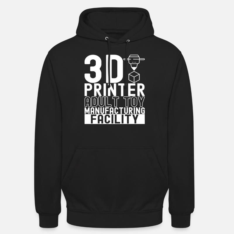 Impression 3D - Sweat-shirt à capuche unisexe - noir