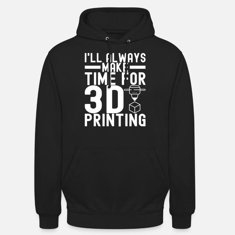 Impression 3D - Sweat-shirt à capuche unisexe - noir