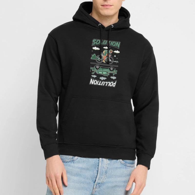 Polution Solution Umweltschutz Radfahren Unisex Hoodie