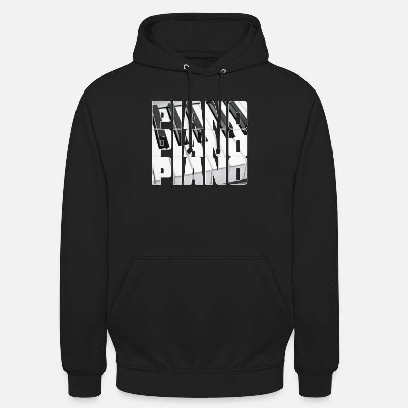 Piano - Sweat-shirt à capuche unisexe - noir