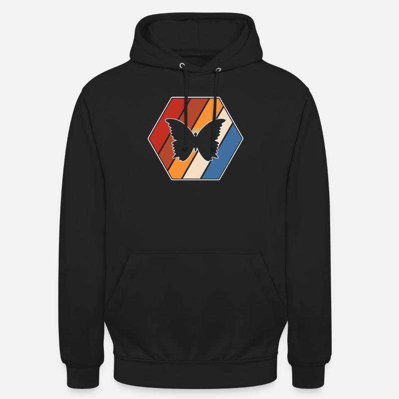 Papillon Rétro - Sweat-shirt à capuche unisexe - noir