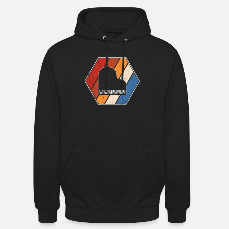 Piano Rétro - Sweat-shirt à capuche unisexe - noir