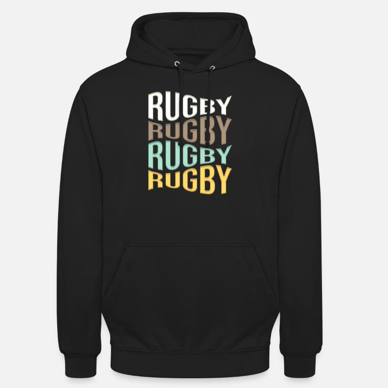 rugby - Sweat-shirt à capuche unisexe - noir