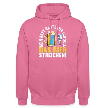 Beer drinkers Beer drinking - Unisex Hoodie - pink - Front - Alina (178cm) & Michal (187cm)