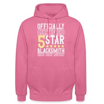 Schmied Schmieden Amboss - Unisex Hoodie - Pink - Vorne - Alina (178cm) & Michal (187cm)