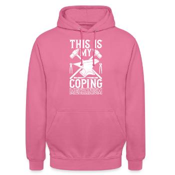 Schmied Schmieden Amboss - Unisex Hoodie - Pink - Vorne - Alina (178cm) & Michal (187cm)