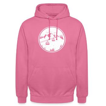 Cable car cable car cable car - Unisex Hoodie - pink - Front - Alina (178cm) & Michal (187cm)