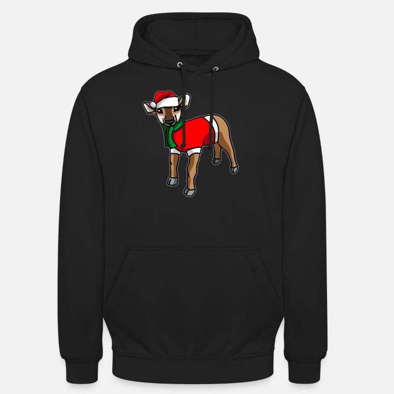 Antilope avec pull de Noël - Sweat-shirt à capuche unisexe - noir