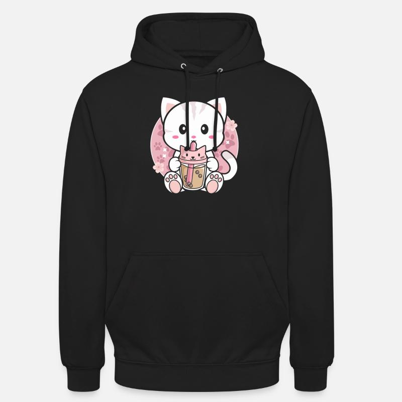 Cat Bubble Tea - Unisex Hoodie - Schwarz