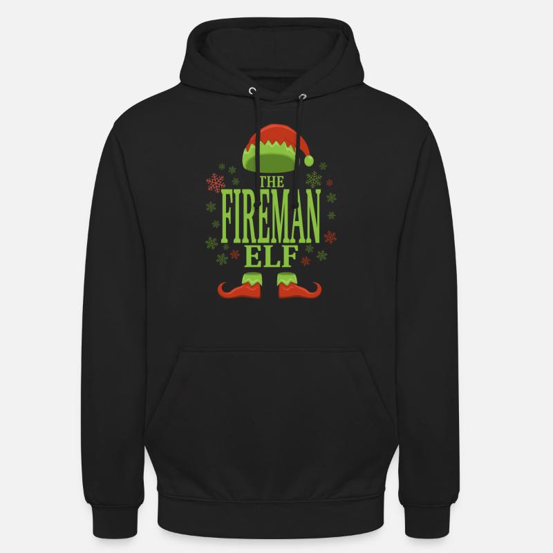 Pompier elfe de Noël - Sweat-shirt à capuche unisexe - noir