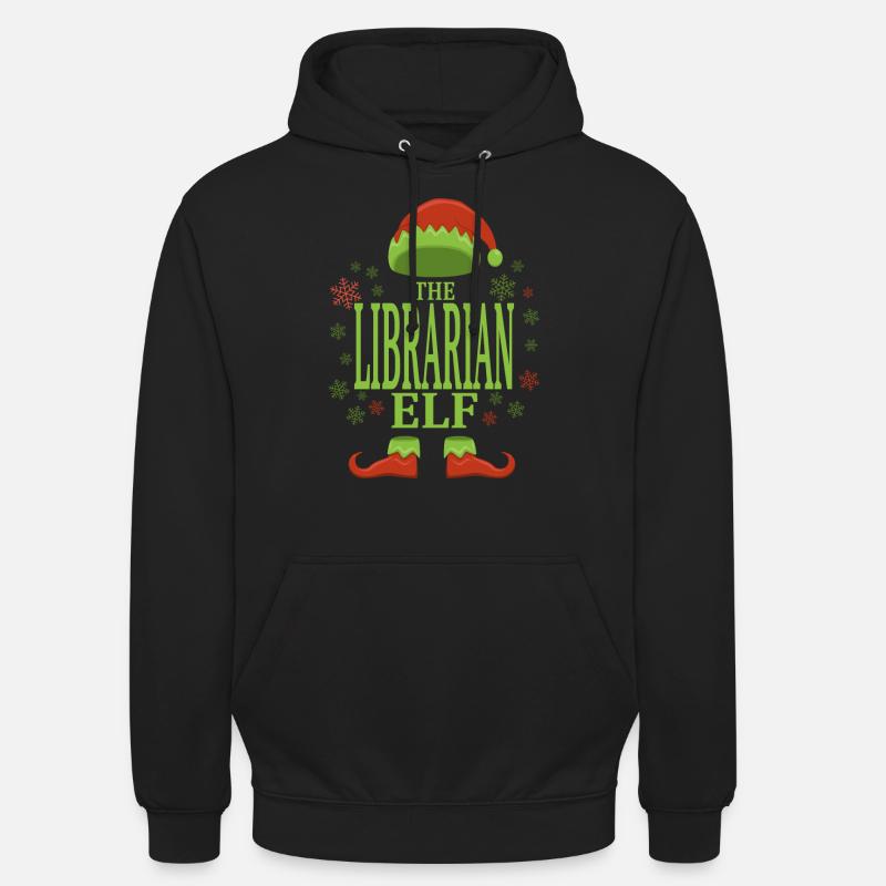 Bibliothécaire lutin de Noël - Sweat-shirt à capuche unisexe - noir