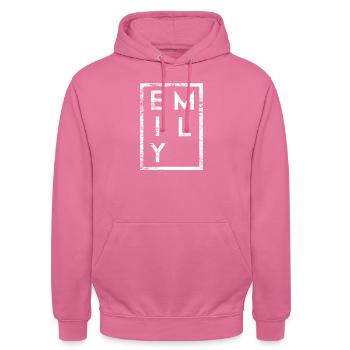 Emily Minimalismus - Unisex Hoodie - Pink - Vorne - Alina (178cm) & Michal (187cm)