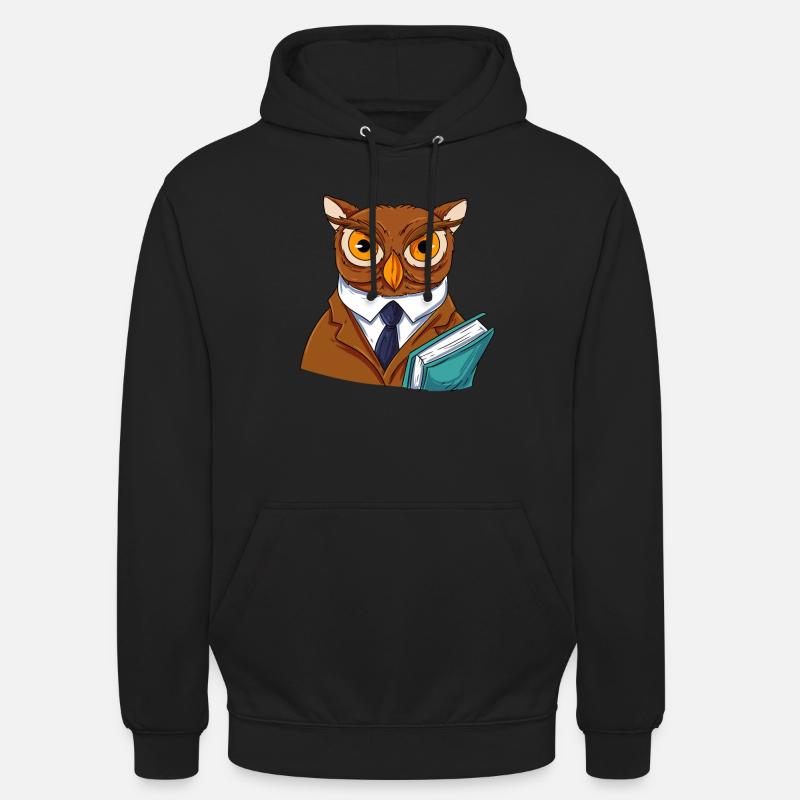 Eule Vogel Uhu - Unisex Hoodie - Schwarz
