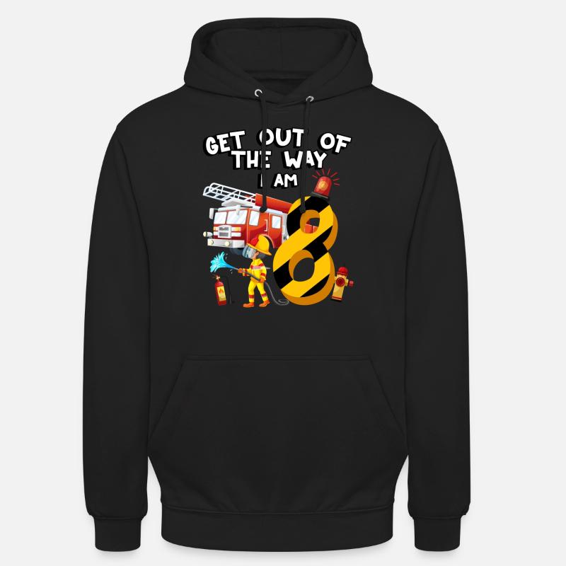 Pompiers pompiers J’ai 8 ans - Sweat-shirt à capuche unisexe - noir