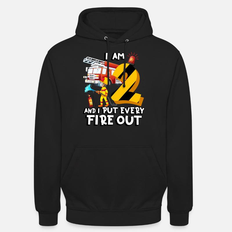 Pompiers pompiers J’ai 2 ans - Sweat-shirt à capuche unisexe - noir