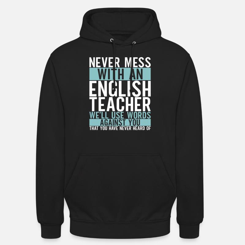 Professeur d’anglais Englisch Lehrer - Sweat-shirt à capuche unisexe - noir