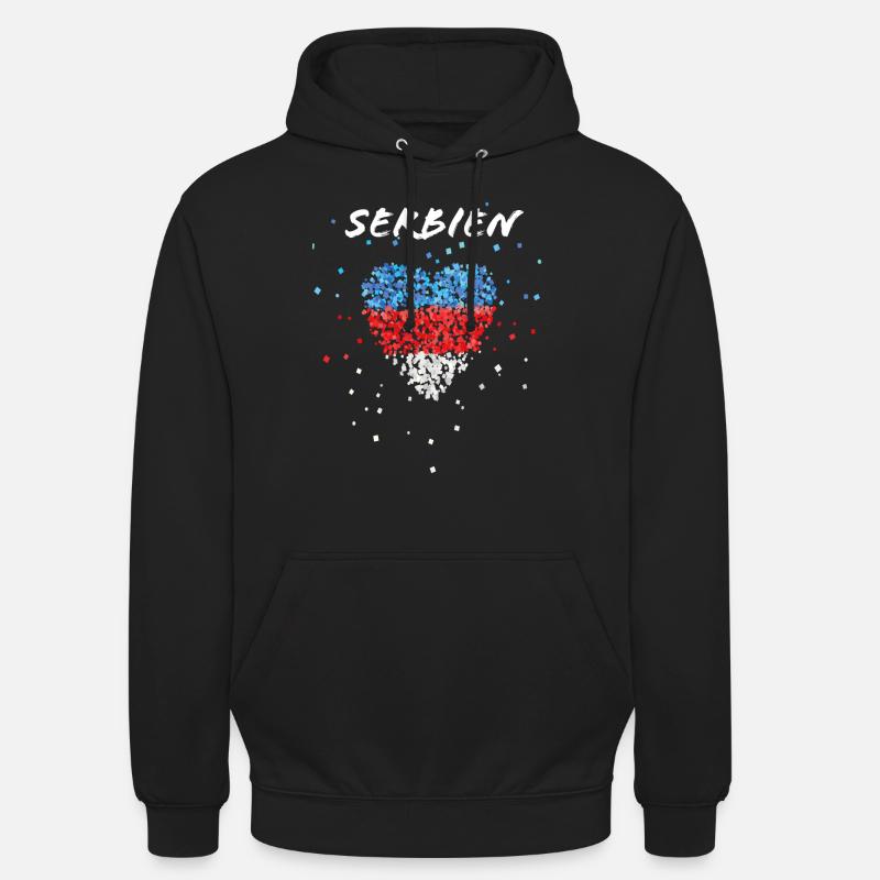Serbie drapeau serbe drapeau Serbie fan de Serbie - Sweat-shirt à capuche unisexe - noir