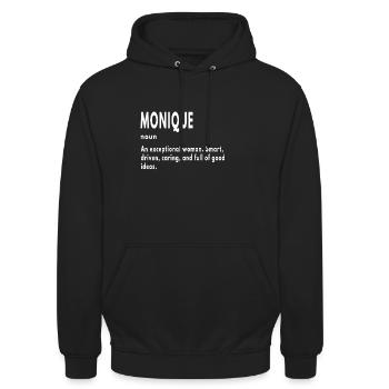 Monique Gifts Noun An Exceptional Woman - Unisex Hoodie - black - Front - Alina (178cm) & Michal (187cm)